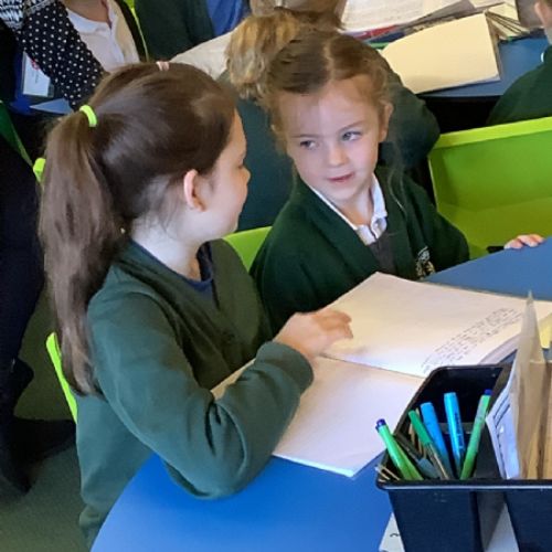 Year 5 and 6 enjoyed sharing the winter-themed stories they have written this week with some of our younger pupils.